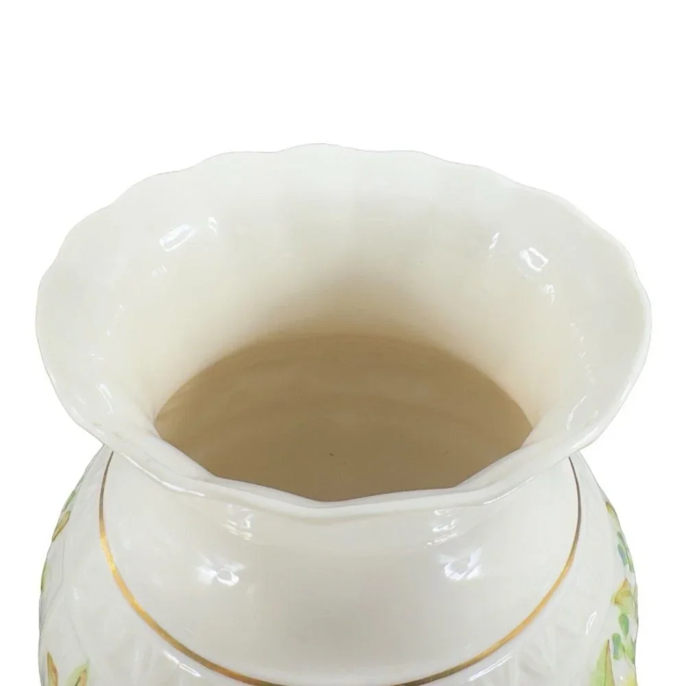 Vintage BELLEEK Classic‎ Rose Collection Large Size Porcelain Vase Vessel Marked